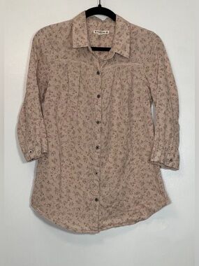 Ruff Hewn Dusty Rose Floral Button-Up Top